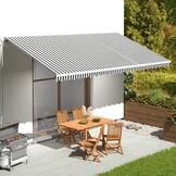 Vervangingsdoek Luifel Antraciet/Wit 6x3m (34% Korting)