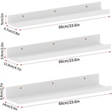 Zwevende Wandplanken Wit (Set van 3) - 76% Korting