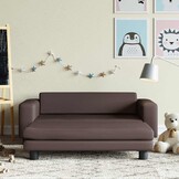 vidaXL Kinderbank met voetensteun 100x50x30 cm kunstleer bruin