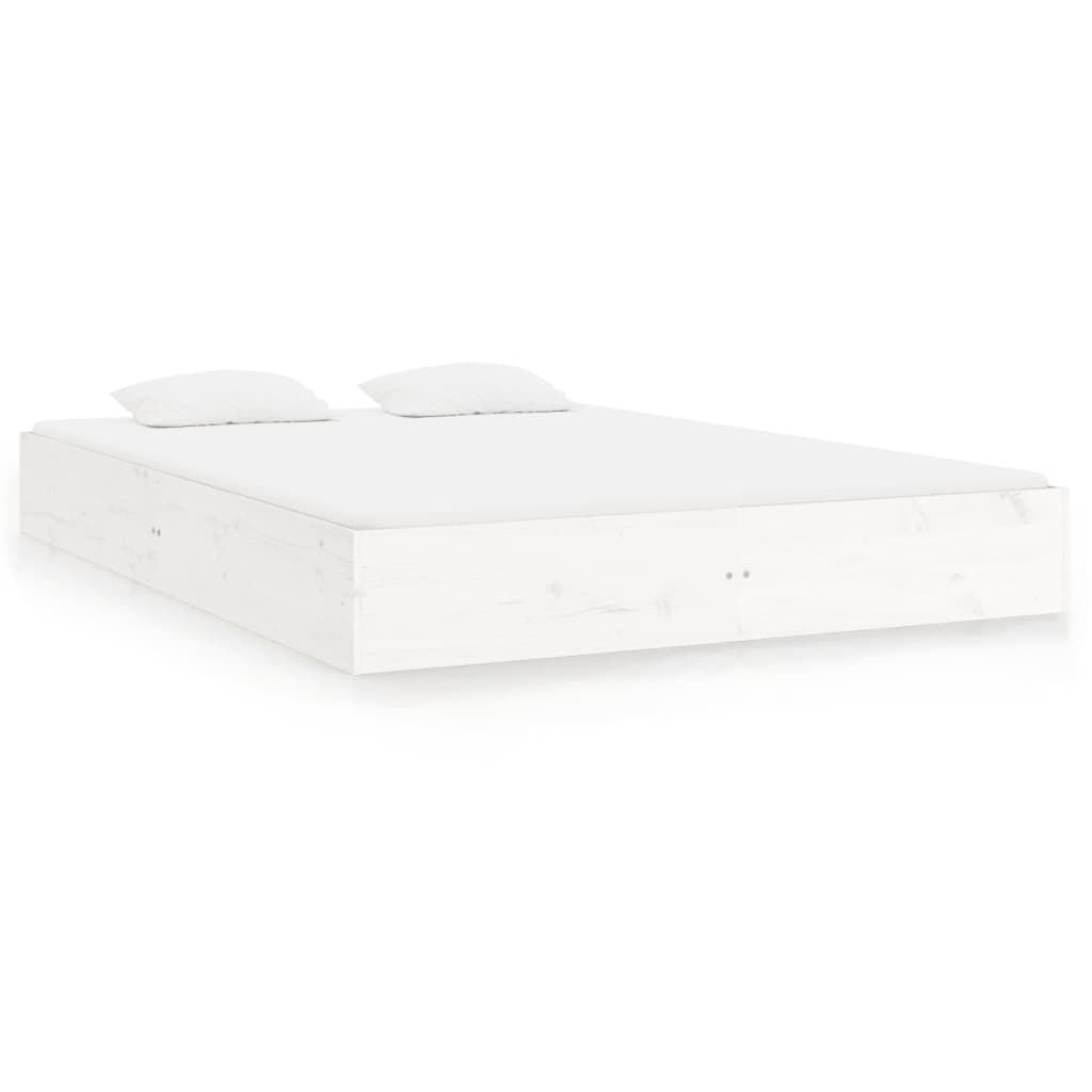 vidaXL Bedframe massief hout wit 180x200 cm