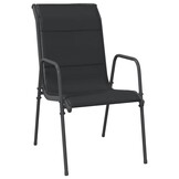 vidaXL Tuinstoelen 4 st staal en textileen zwart