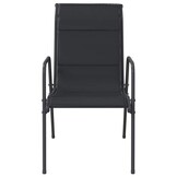 vidaXL Tuinstoelen 4 st staal en textileen zwart