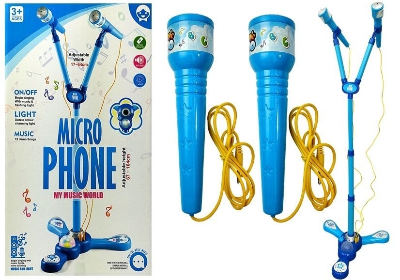 Microfoons Karaoke Set Blue Tripod