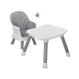 Kinderstoel - babystoel - 6-in-1 - multifunctioneel - grijs wit