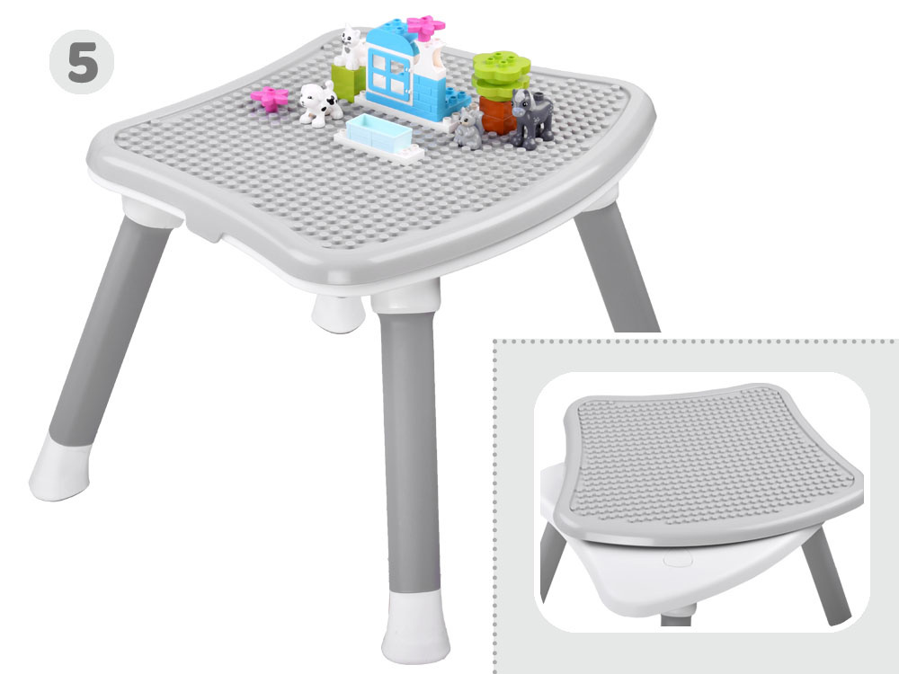 Kinderstoel - babystoel - 6-in-1 - multifunctioneel - grijs wit