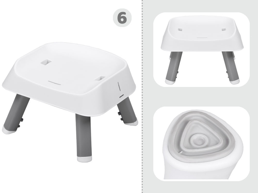 Kinderstoel - babystoel - 6-in-1 - multifunctioneel - grijs wit