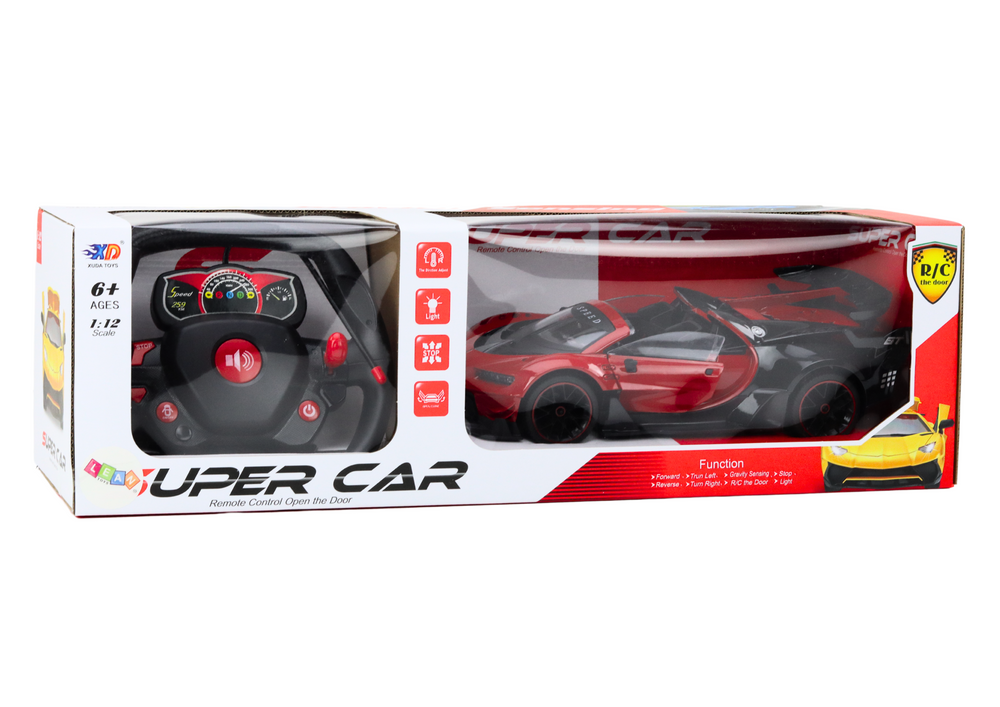 Bestuurbare Rode Sportauto 1:12 - Licht & Geluid - 65% Korting