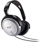 Philips Audio SHP2500/10 HiFi TV-hoofdtelefoon, uitstekend geluid, geluidsisolatie, ideale pasvorm, volumeregeling, extra lange kabel van 6 m, zilver/zwart, verstelbare hoofdband