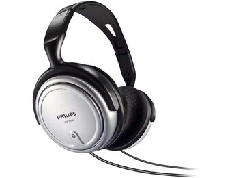 Philips Audio SHP2500/10 HiFi TV-hoofdtelefoon, uitstekend geluid, geluidsisolatie, ideale pasvorm, volumeregeling, extra lange kabel van 6 m, zilver/zwart, verstelbare hoofdband
