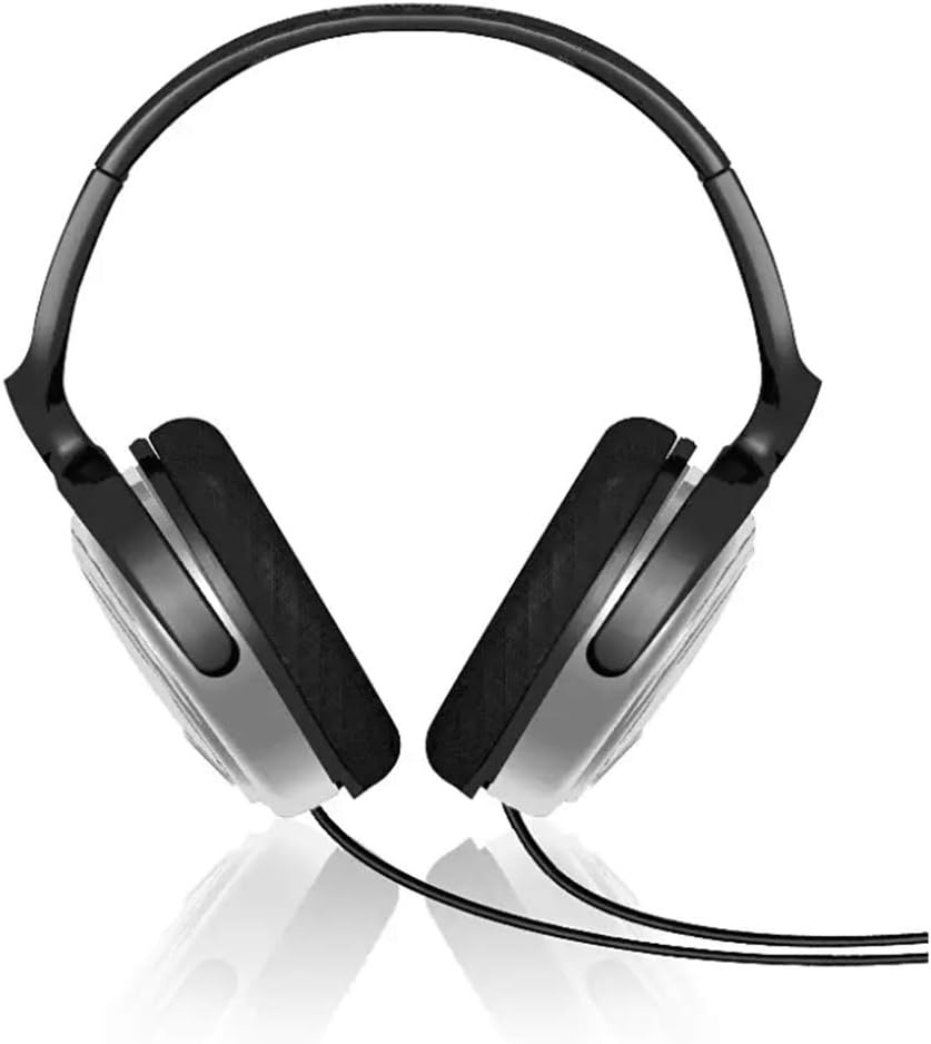 Philips Audio SHP2500/10 HiFi TV-hoofdtelefoon, uitstekend geluid, geluidsisolatie, ideale pasvorm, volumeregeling, extra lange kabel van 6 m, zilver/zwart, verstelbare hoofdband