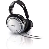 Philips Audio SHP2500/10 HiFi TV-hoofdtelefoon, uitstekend geluid, geluidsisolatie, ideale pasvorm, volumeregeling, extra lange kabel van 6 m, zilver/zwart, verstelbare hoofdband
