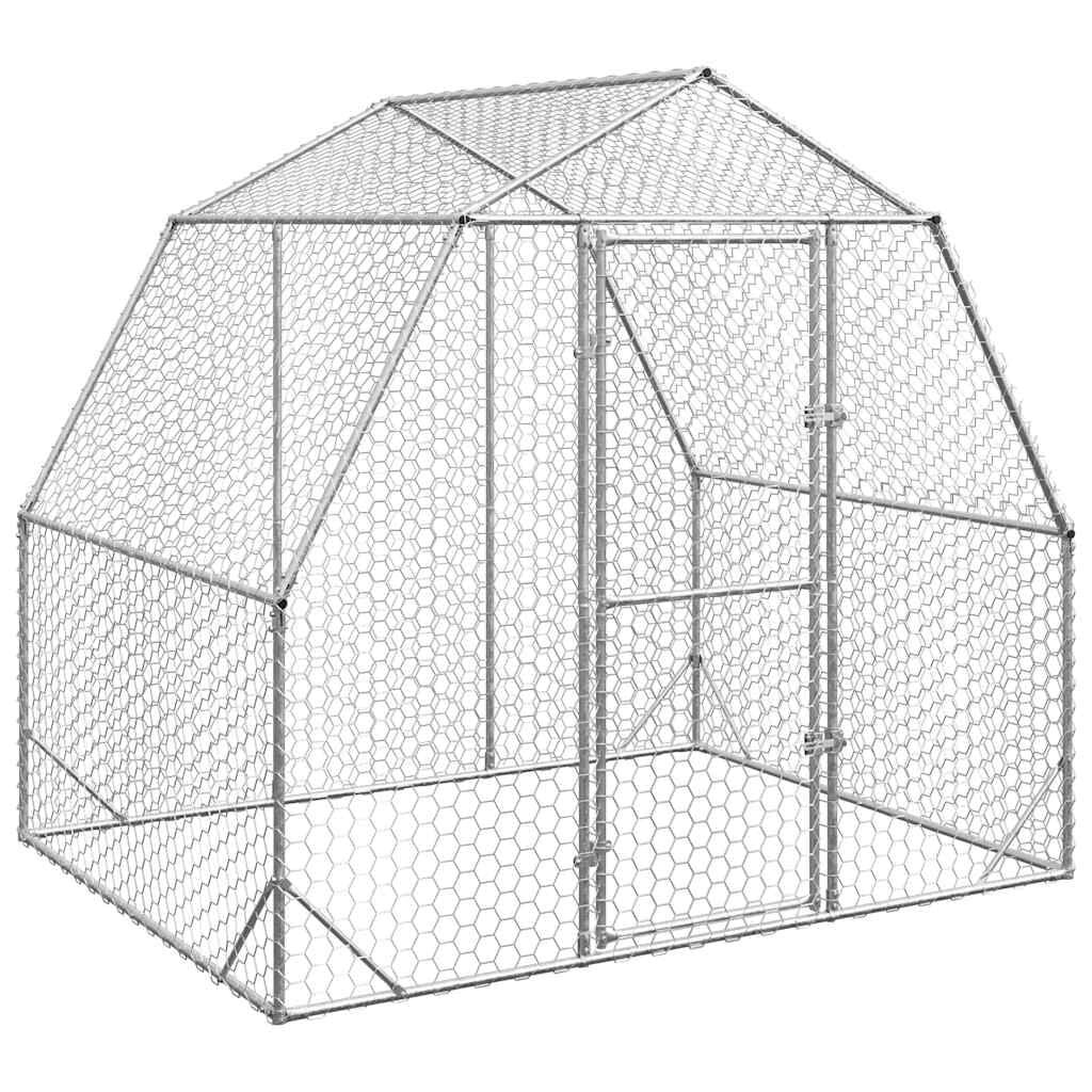 vidaXL Kippenren 2,5x2x2,25 m gegalvaniseerd staal