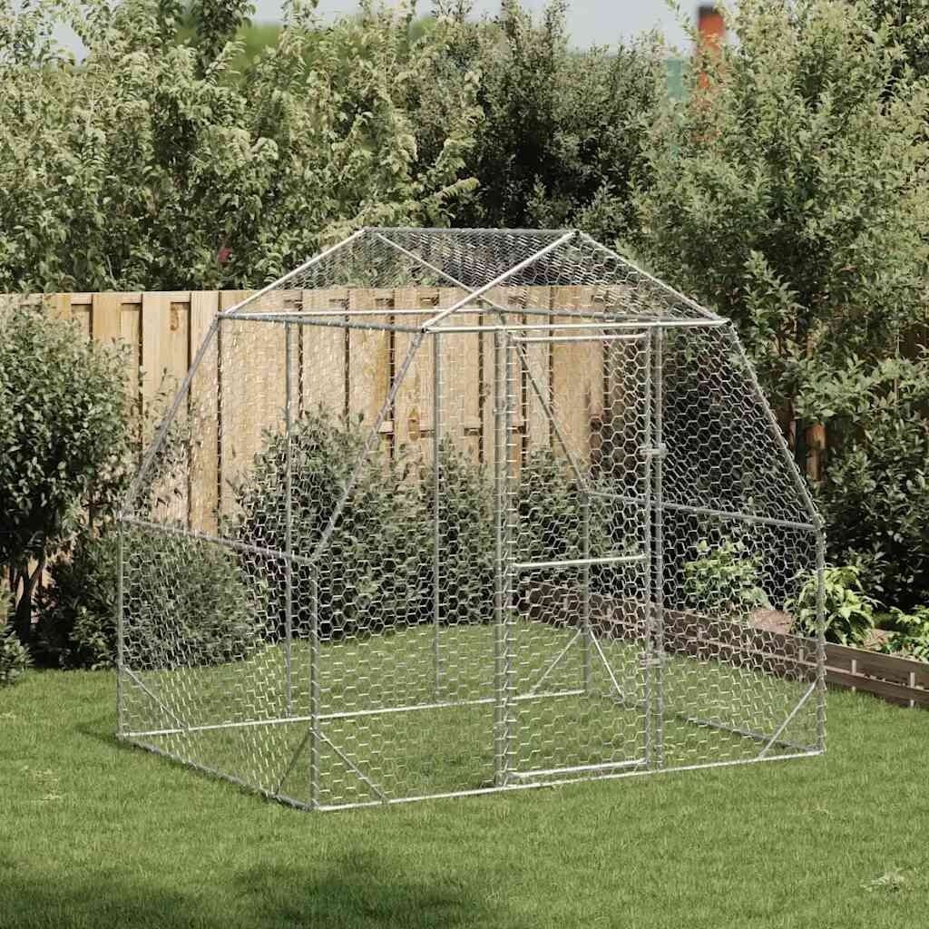 vidaXL Kippenren 2,5x2x2,25 m gegalvaniseerd staal