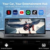 Wonsidary 11.26 inch Draadloos CarPlay & Android Auto Scherm met 1080P Camera
