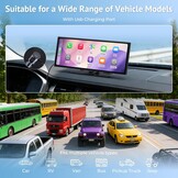Wonsidary 11.26 inch Draadloos CarPlay & Android Auto Scherm met 1080P Camera