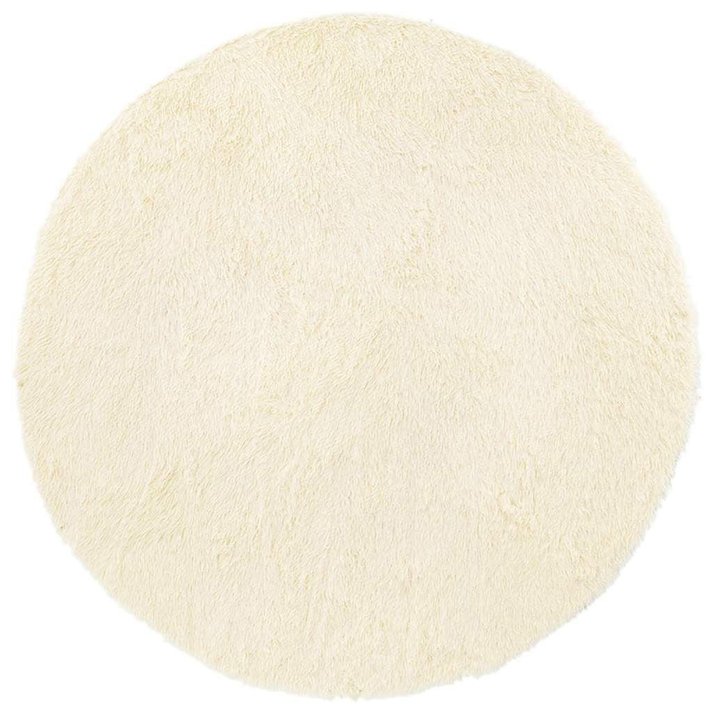 vidaXL Hoogpolig vloerkleed NAVARRA 240x240 cm polyester crèmekleurig