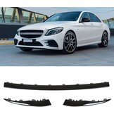 Aramox 3tlg Stoßstange Zierleiste Glänzend Schwarz für W205 AMG 2019-2021