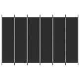 vidaXL Kamerscherm met 6 panelen 300x200 cm stof zwart