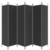 vidaXL Kamerscherm met 6 panelen 300x200 cm stof zwart