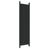 vidaXL Kamerscherm met 6 panelen 300x200 cm stof zwart