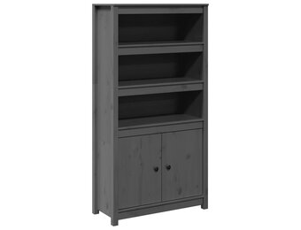 vidaXL Hoge kast 80x35x154 cm massief grenenhout grijs