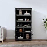 vidaXL Hoge kast 80x35x154 cm massief grenenhout grijs
