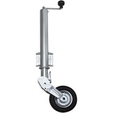 Steunwiel 500 kg voor aanhanger, Ø 60 mm, steunwiel voor zware belasting, wiel 200 x 50 mm, aanbouwwagen, opbouwhulp voor caravans, aanhangers