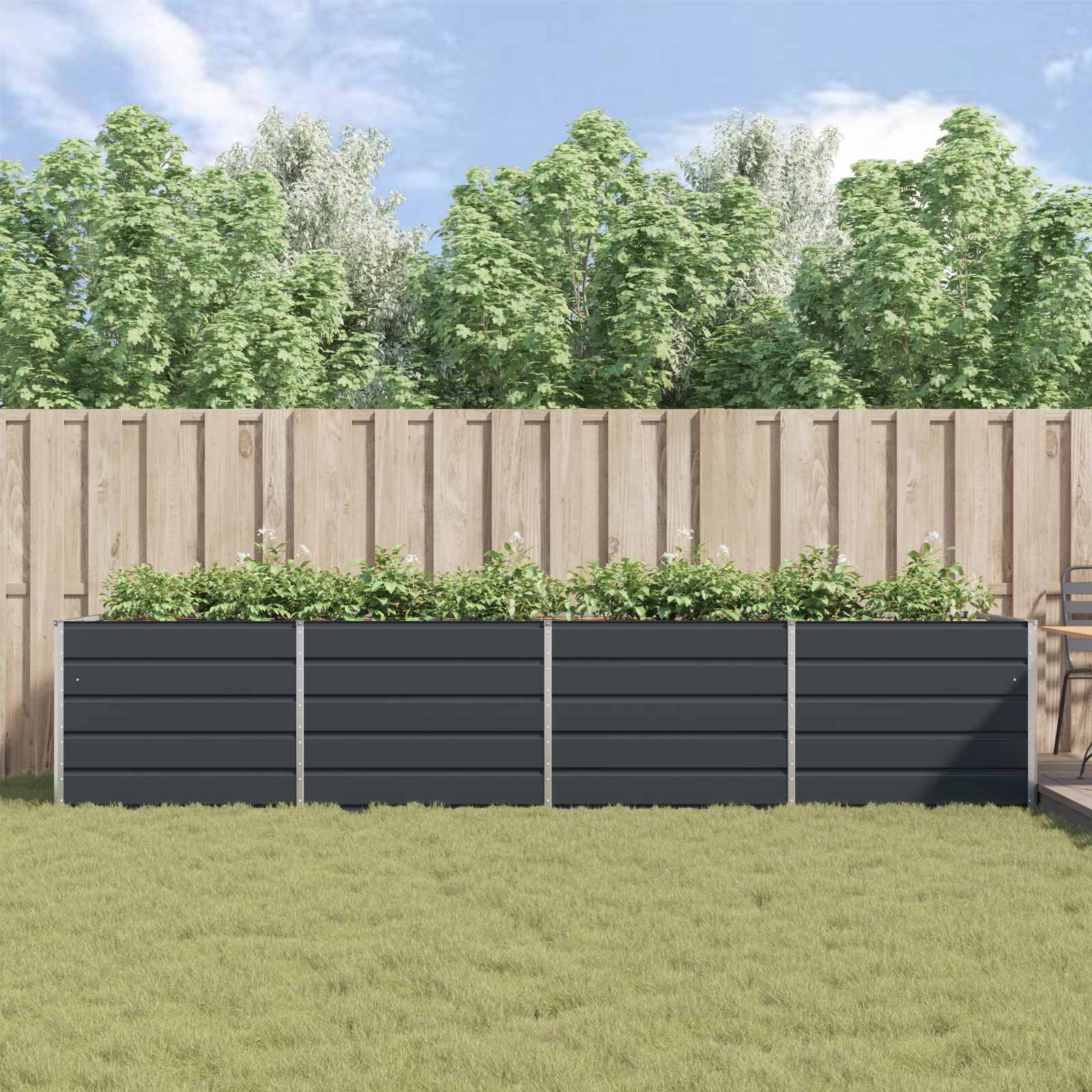 Plantenbak Antraciet Staal 195x100x45 cm - 52% Korting!