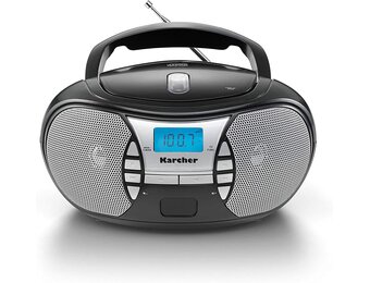 Karcher Rr 5025-B, Draagbare CD-Radio (Cd-Player, Fm-Radio, Oplader En Netvoeding, Aux-In), Zwart