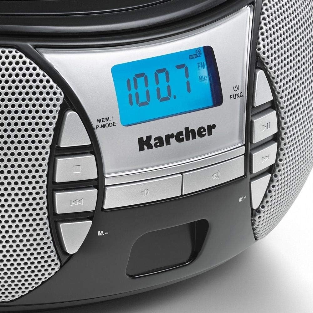 Karcher Rr 5025-B, Draagbare CD-Radio (Cd-Player, Fm-Radio, Oplader En Netvoeding, Aux-In), Zwart