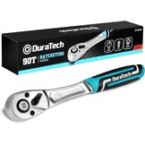 DURATECH Ratchet Handle, 3/8" Square Drive, Reversible Ratchet 90-Teeth, Made of Chrome Vanadium Steel, Small Actuation Angle 4° for Tight Installation Spaces