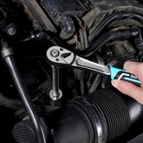DURATECH Ratchet Handle, 3/8" Square Drive, Reversible Ratchet 90-Teeth, Made of Chrome Vanadium Steel, Small Actuation Angle 4° for Tight Installation Spaces