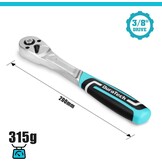 DURATECH Ratchet Handle, 3/8" Square Drive, Reversible Ratchet 90-Teeth, Made of Chrome Vanadium Steel, Small Actuation Angle 4° for Tight Installation Spaces