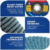 WORKPRO Impeller Discs 10 pieces Ø 125 mm x 22.2 mm Sanding disc Slat grinding disc - grit 40/60/80/120 - blue standard grinding mop plate for stainless steel, metal and wood