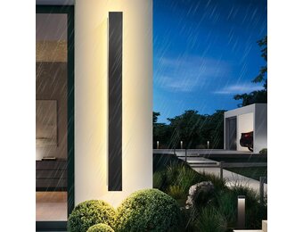 Luxe LED Wandlamp Zwart 100 cm - IP65 Waterdichte Buitenlamp