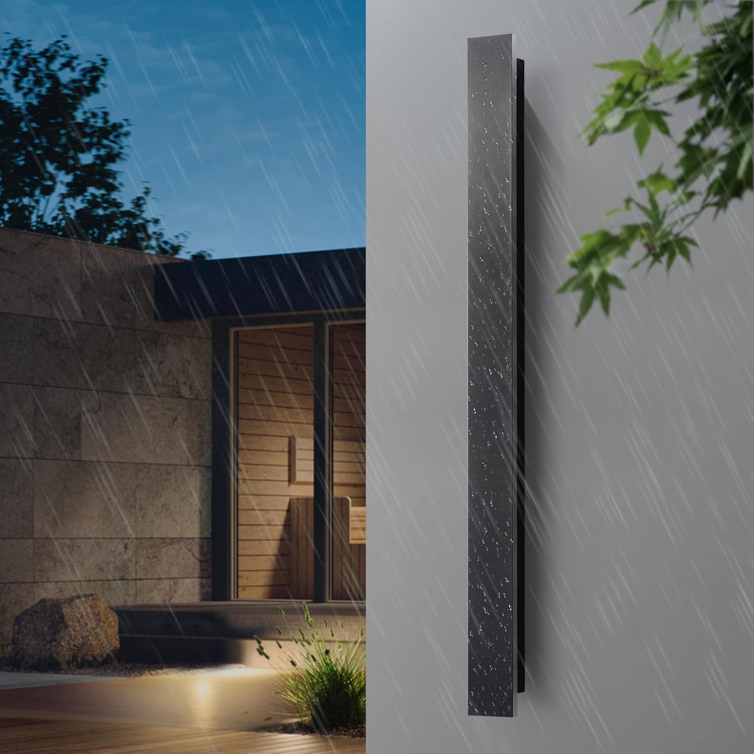 Luxe LED Wandlamp Zwart 100 cm - IP65 Waterdichte Buitenlamp