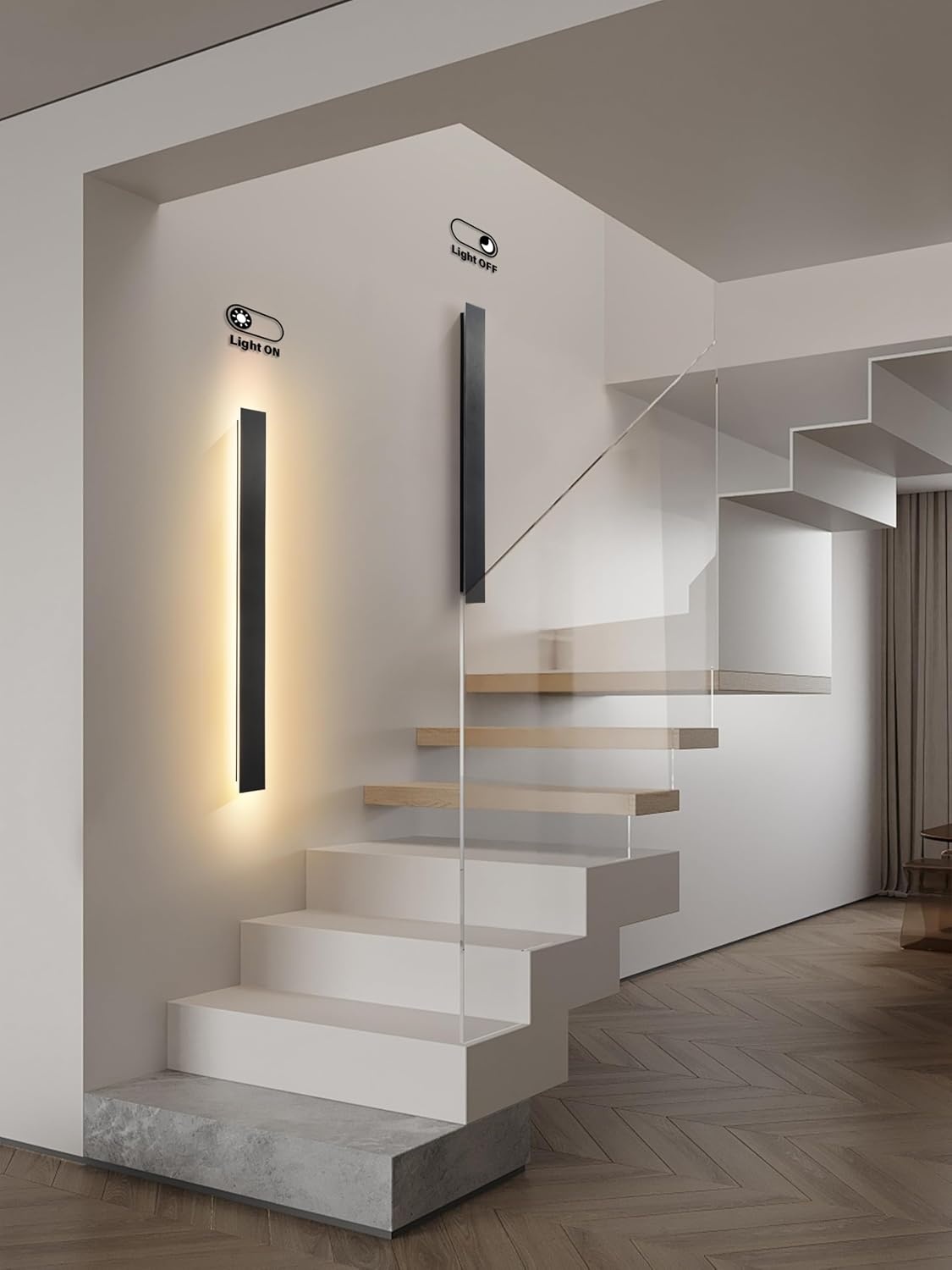 Luxe LED Wandlamp Zwart 100 cm - IP65 Waterdichte Buitenlamp