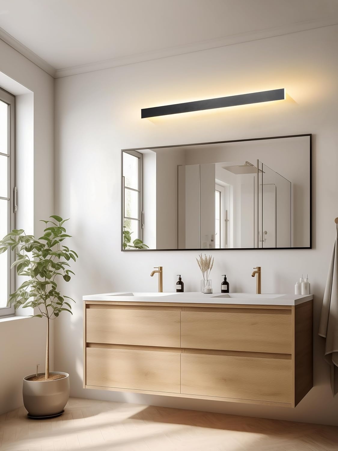 Luxe LED Wandlamp Zwart 100 cm - IP65 Waterdichte Buitenlamp