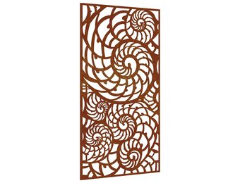 vidaXL Wanddecoratie tuin schelpenontwerp 105x55 cm cortenstaal