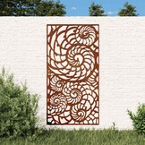 vidaXL Wanddecoratie tuin schelpenontwerp 105x55 cm cortenstaal