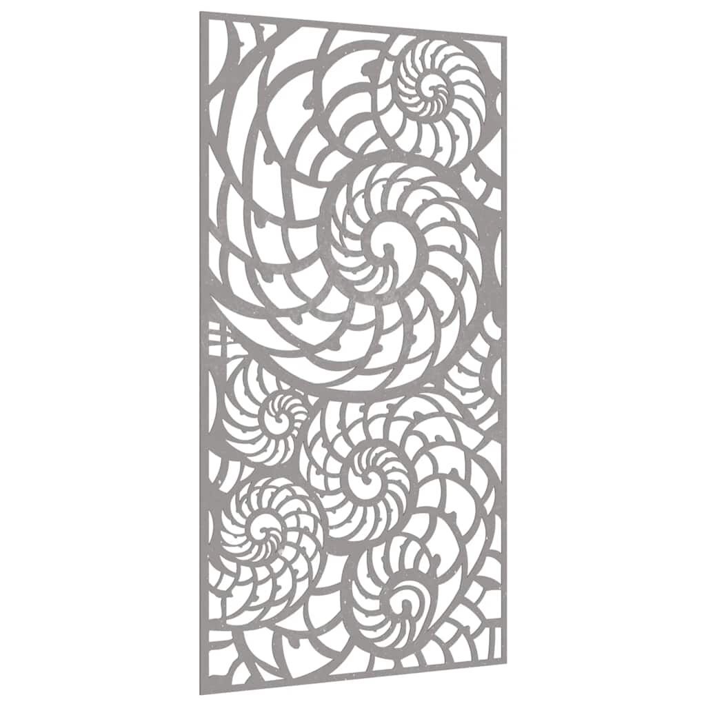 vidaXL Wanddecoratie tuin schelpenontwerp 105x55 cm cortenstaal
