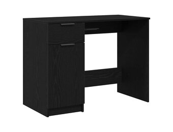 vidaXL Bureau met lade Zwart eiken 100 x 50 x 75 cm Bewerkt hout