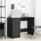 vidaXL Bureau met lade Zwart eiken 100 x 50 x 75 cm Bewerkt hout
