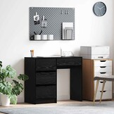 VidaXL Bureau Zwart Eiken met Lade & Plank - 34% Korting