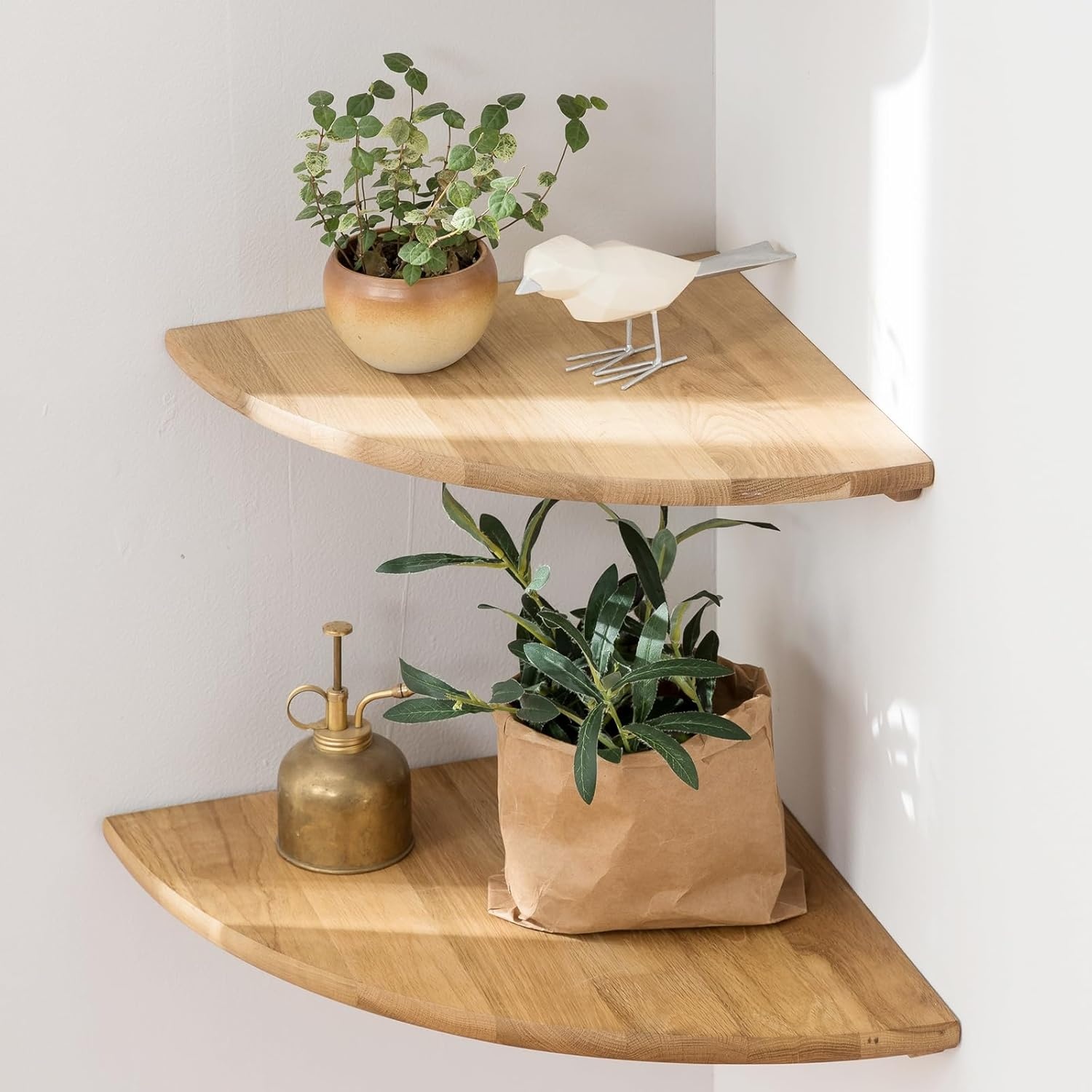 Massief Eiken Hoekplank 40,6cm - 61% Korting!