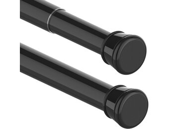 Telescopic Curtain Rod No Drilling Required for Shower Curtain Clothes Clamps for Bathroom or Bedroom Black 190-360 cm Diameter 32 mm