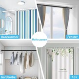 Telescopic Curtain Rod No Drilling Required for Shower Curtain Clothes Clamps for Bathroom or Bedroom Black 190-360 cm Diameter 32 mm