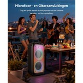 GKD80 Karaoke Machine Zwart - 600W Bluetooth Speaker met 2 Draadloze Microfoons en Dubbele 8 inch Subwoofer
