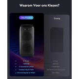 GKD80 Karaoke Machine Zwart - 600W Bluetooth Speaker met 2 Draadloze Microfoons en Dubbele 8 inch Subwoofer