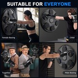 Music Boxing Machine with Boxing Gloves, 18.9'' Intelligent Boxing Trainer with Bluetooth, Electronic Boxing Machine for Wall Mounting with 9 Speed Modes and Counting Mode